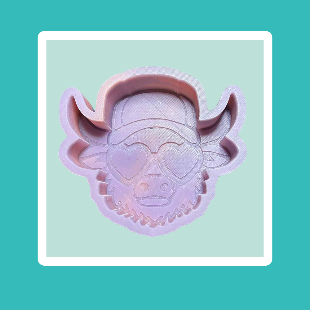 Custom Cow With Hat and Glasses Freshie