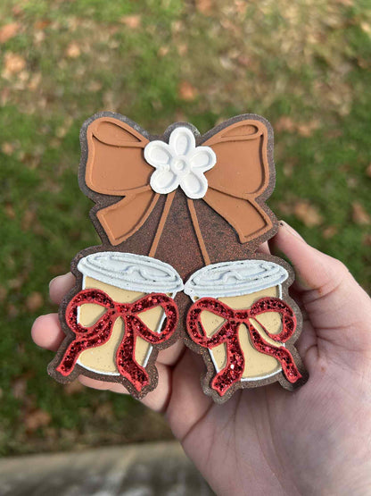 Custom Coffee with Bow Freshie