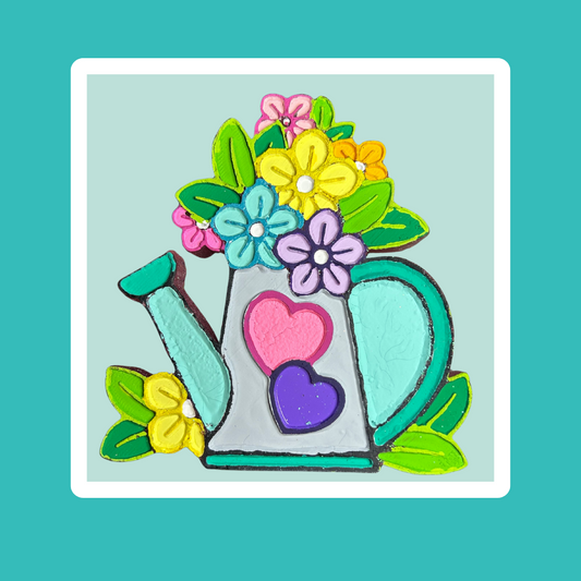 Watering Can With Flowers Freshie
