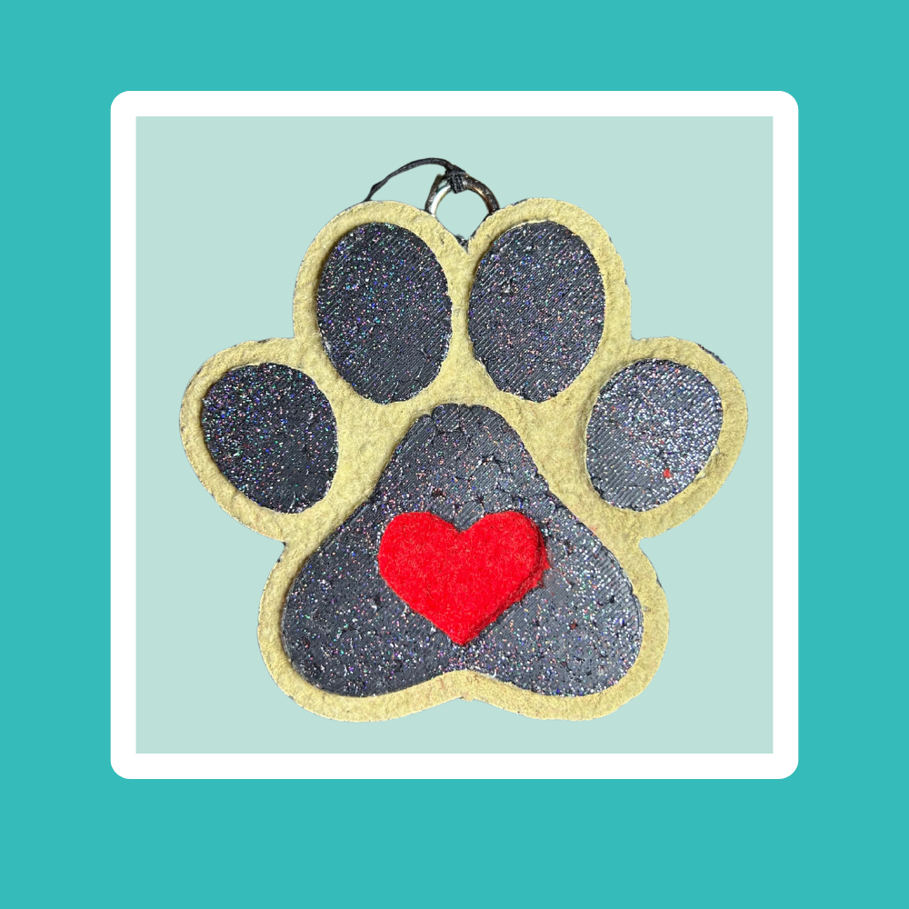 Dog Paw With Heart Freshie