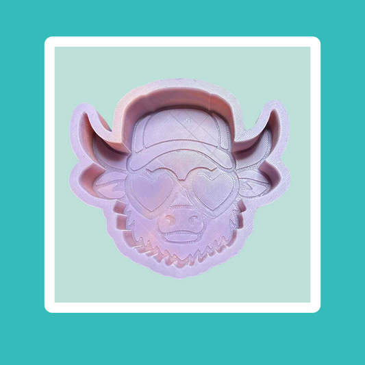 Custom Cow With Hat and Glasses Freshie