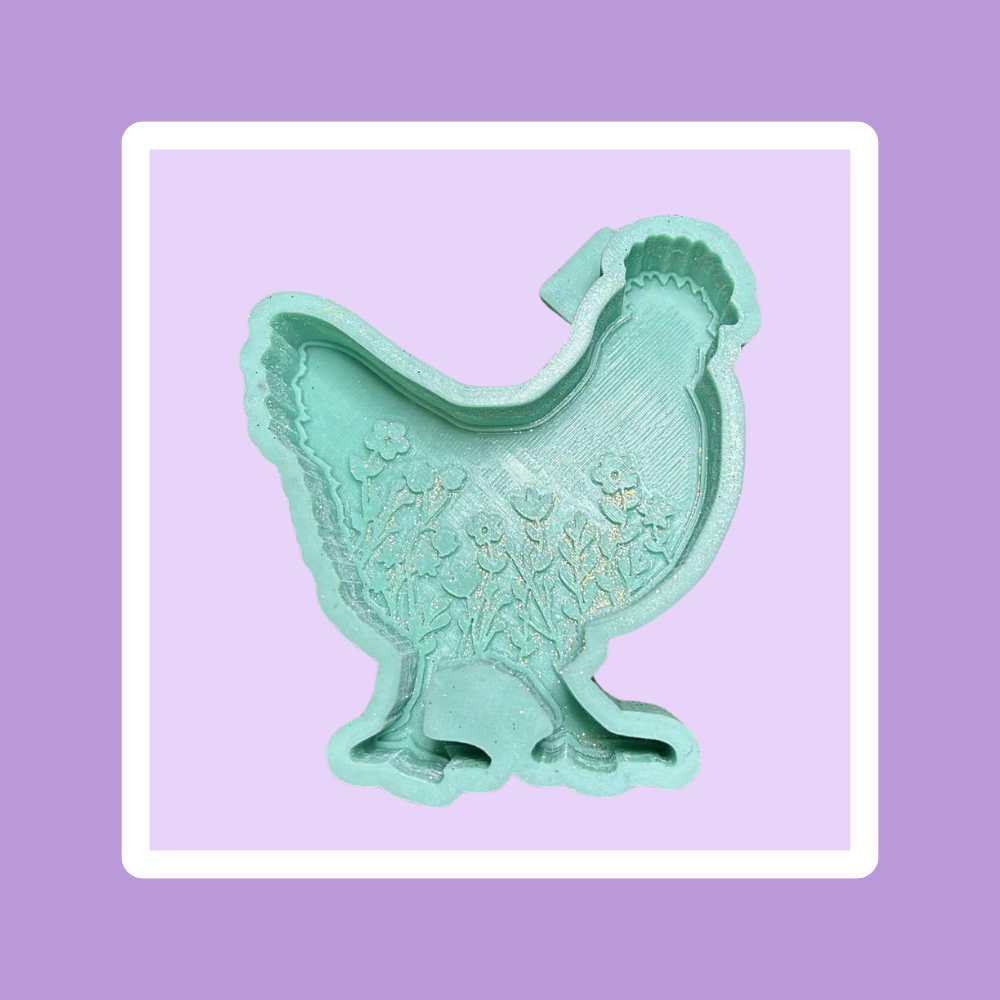 Custom Chicken With Flowers Freshie