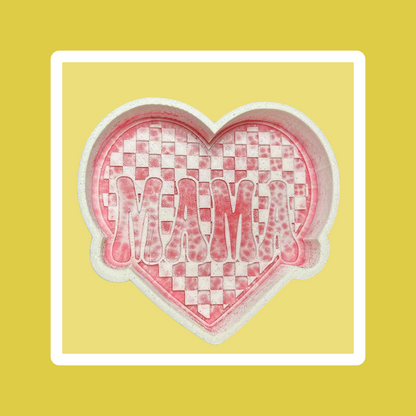 Custom Mama Checkered Heart Freshie