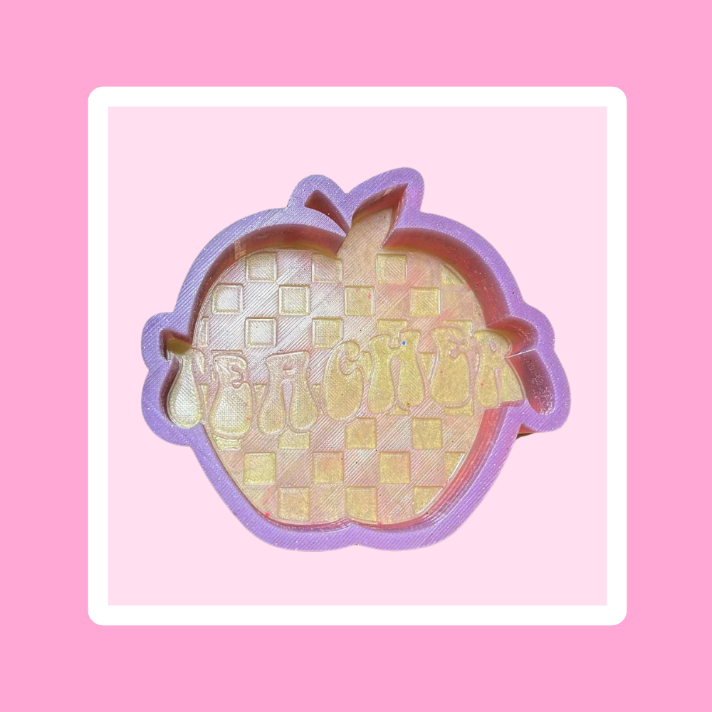 Custom Checkered Teacher Apple Freshie