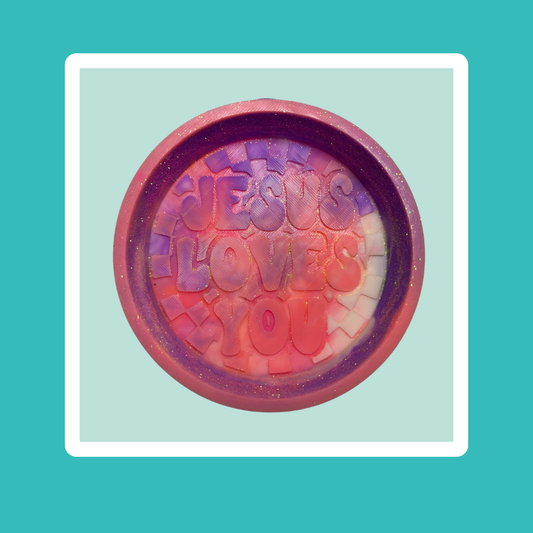 Custom Jesus Loves You Checkered Freshie