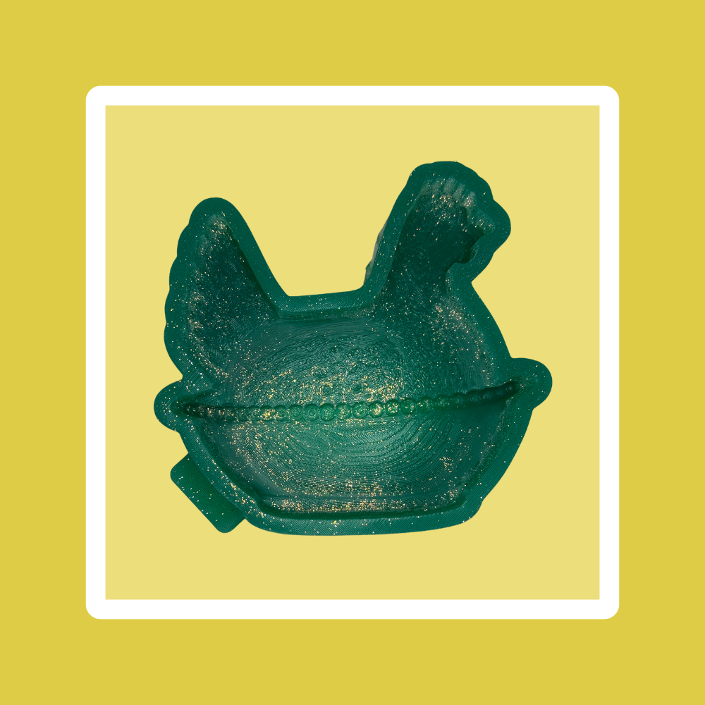 Custom 3D Hen with Bowl Freshie